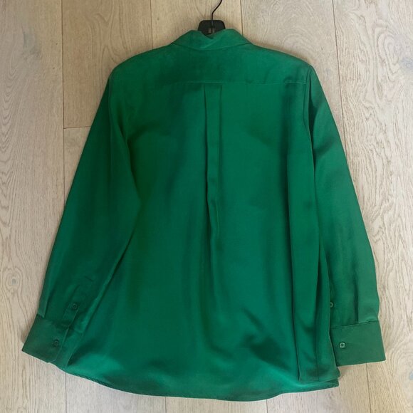 Max Mara - 100% Silk shirt, Emerald Green, Size 6 US - Picture 9 of 9